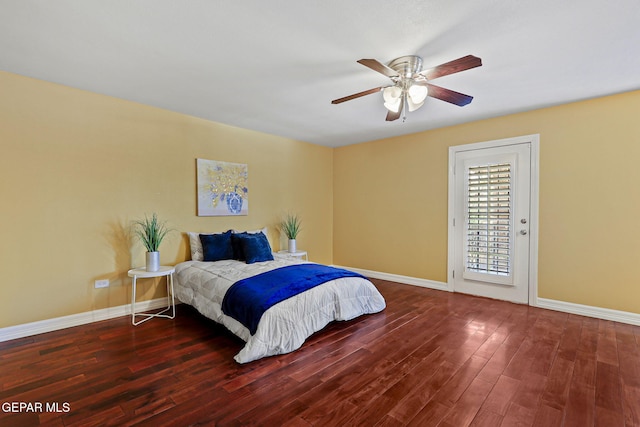 796 Fescue Dr, Canutillo, TX 79835 - bedroom with wood finished floors and ceiling fan