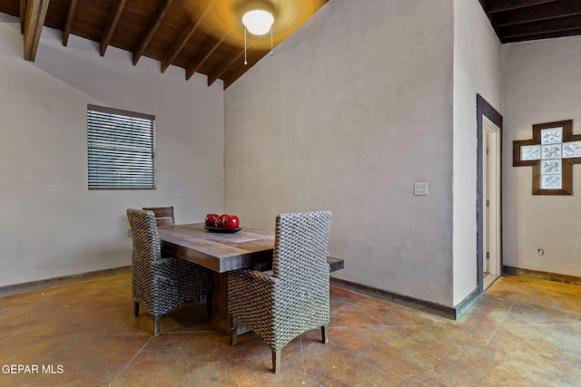 796 Fescue Dr, Canutillo, TX 79835 - dining space featuring wood ceiling and baseboards