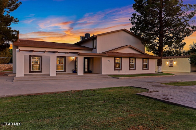 796 Fescue Dr, Canutillo, TX 79835 - view of front of property featuring decorative driveway, a yard, and stucco siding