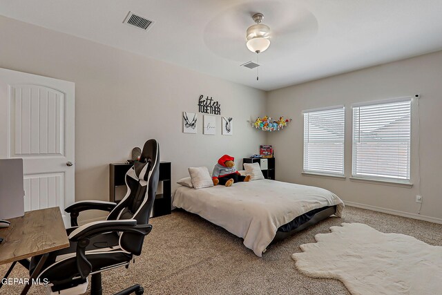 13860 Paseo Sereno Dr, El Paso, TX 79928 - carpeted bedroom featuring a desk and ceiling fan