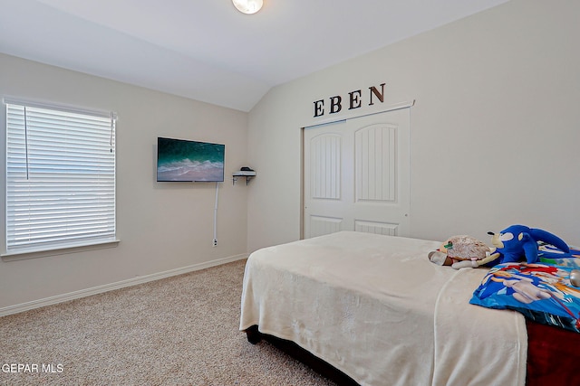 13860 Paseo Sereno Dr, El Paso, TX 79928 - bedroom with carpet, vaulted ceiling, and a closet