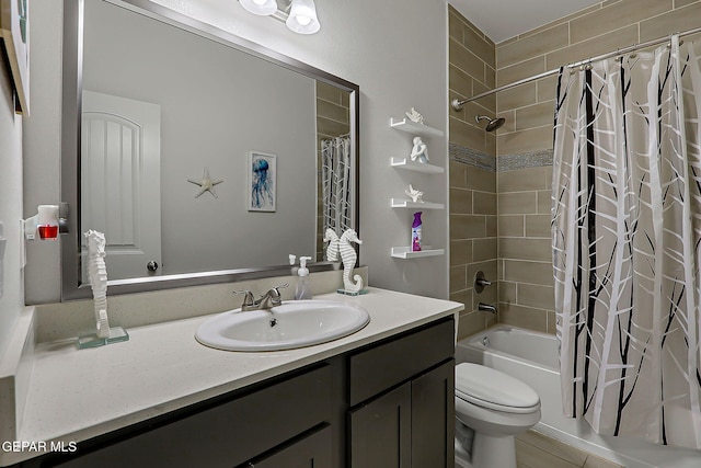 13860 Paseo Sereno Dr, El Paso, TX 79928 - full bathroom with vanity and shower / bath combo with shower curtain
