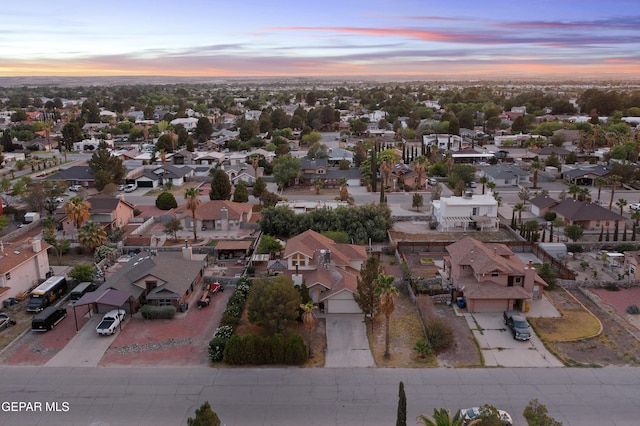 5713 Saplinas Rd, El Paso, TX 79932 - aerial view at dusk of a residential view
