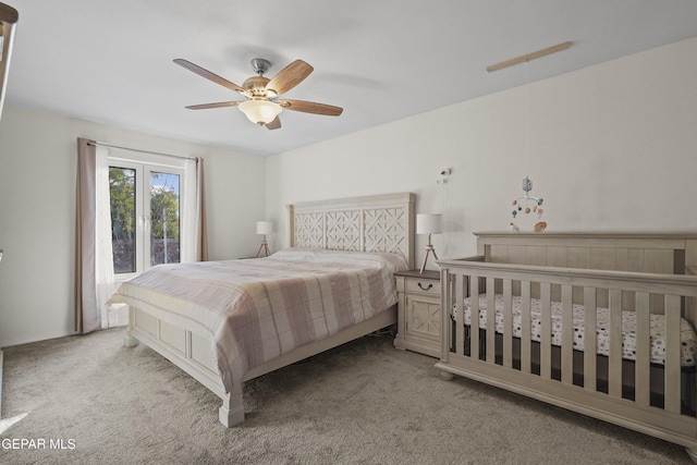 5713 Saplinas Rd, El Paso, TX 79932 - bedroom with carpet and ceiling fan