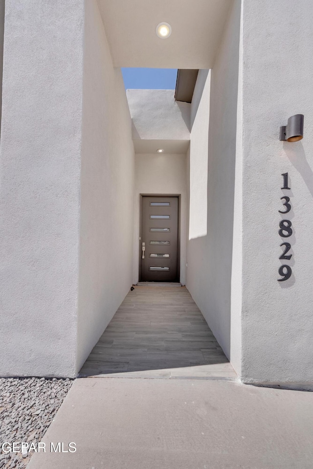 13829 Summer View Ave, Horizon City, TX 79928 - property entrance with stucco siding