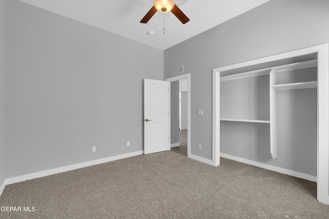 13829 Summer View Ave, Horizon City, TX 79928 - unfurnished bedroom featuring carpet floors, a closet, and ceiling fan