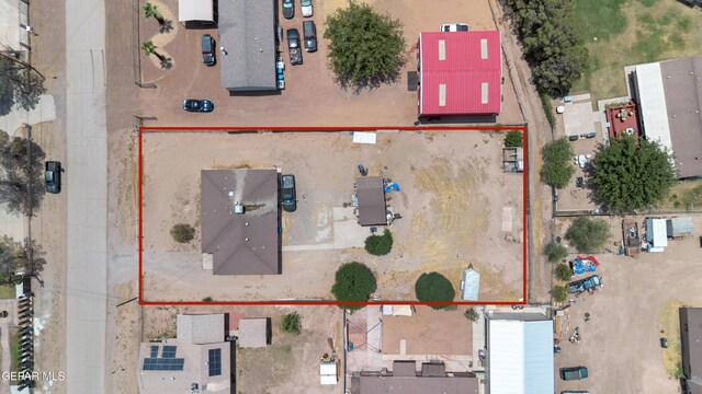 aerial view of property's location with property parcel outlined