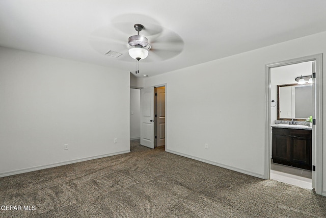 12469 Lanchester Dr, El Paso, TX 79928 - unfurnished bedroom with carpet flooring, ensuite bathroom, and a ceiling fan