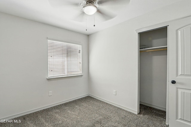 12469 Lanchester Dr, El Paso, TX 79928 - unfurnished bedroom with carpet floors, a closet, and ceiling fan