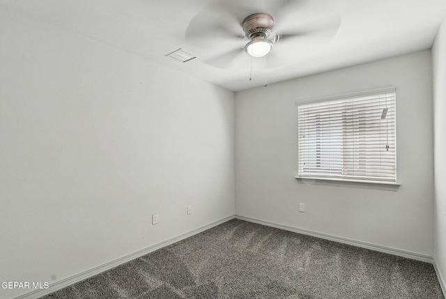 12469 Lanchester Dr, El Paso, TX 79928 - unfurnished room with ceiling fan and dark colored carpet