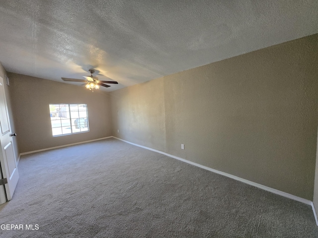 1607 Gene Torres Dr, El Paso, TX 79936 - carpeted spare room featuring a textured wall, a textured ceiling, and a ceiling fan