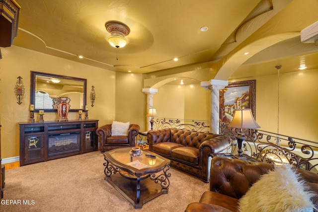 605 Meadow Willow Dr, El Paso, TX 79922 - living area featuring ornate columns