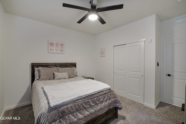 14841 Mike A Mendoza Ave, El Paso, TX 79938 - bedroom featuring carpet, ceiling fan, and a closet