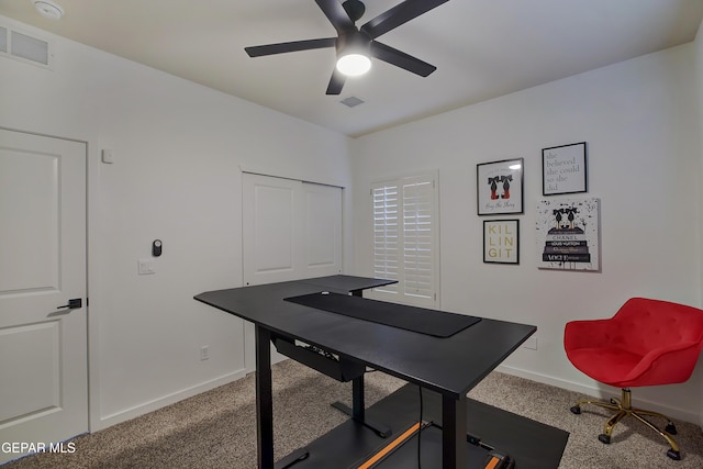 14841 Mike A Mendoza Ave, El Paso, TX 79938 - carpeted office space with baseboards and ceiling fan