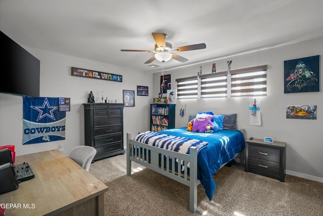 10625 Hidden Links Pl, El Paso, TX 79924 - bedroom with carpet and ceiling fan