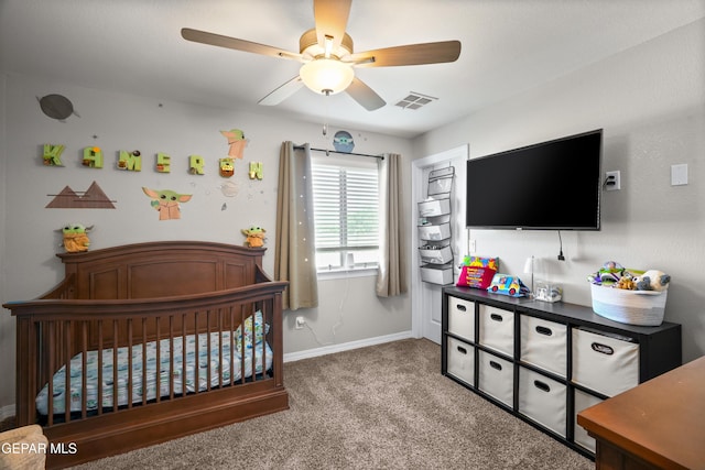 10625 Hidden Links Pl, El Paso, TX 79924 - bedroom with carpet flooring and a ceiling fan