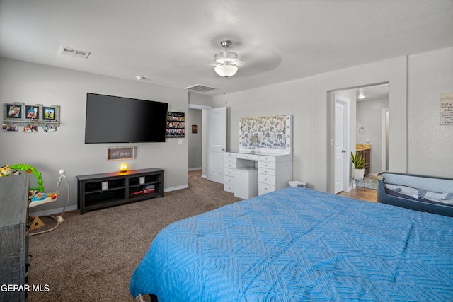 10625 Hidden Links Pl, El Paso, TX 79924 - carpeted bedroom with baseboards and a ceiling fan