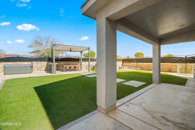 10625 Hidden Links Pl, El Paso, TX 79924 - fenced backyard featuring a patio area