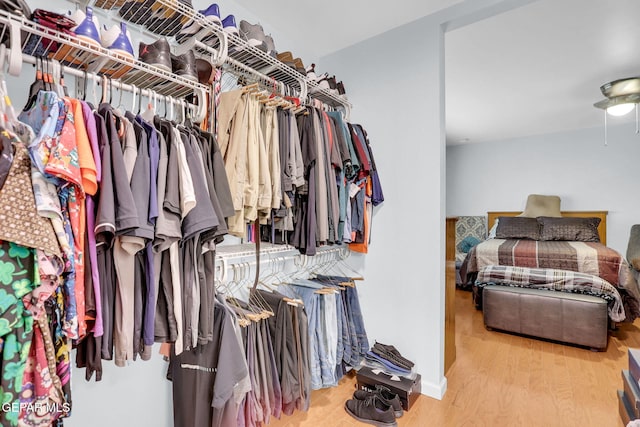 3310 Moonlight Ave, El Paso, TX 79904 - spacious closet featuring wood finished floors and a ceiling fan