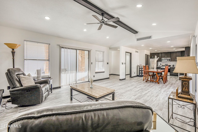 3485 Running Deer Dr, El Paso, TX 79936 - living area featuring light wood-type flooring, ceiling fan, and recessed lighting