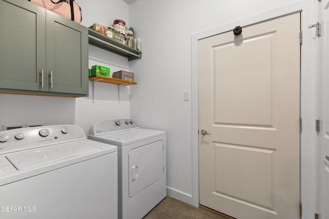 14821 Sunny Land Ave, El Paso, TX 79938 - laundry area featuring cabinet space and washer and dryer