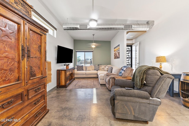 14821 Sunny Land Ave, El Paso, TX 79938 - living room featuring finished concrete flooring