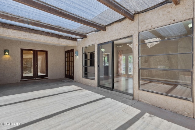 5536 Fernwood Cir, El Paso, TX 79932 - wooden terrace with french doors