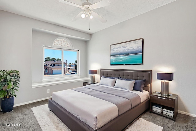 11948 Crown Oaks Ct, El Paso, TX 79936 - carpeted bedroom featuring a textured ceiling and ceiling fan