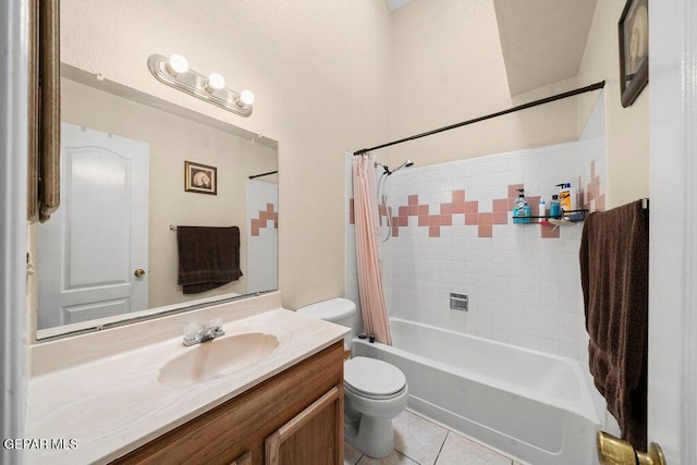 11984 Manuel Acosta Dr, El Paso, TX 79936 - full bath featuring vanity, shower / bath combination with curtain, and tile patterned floors