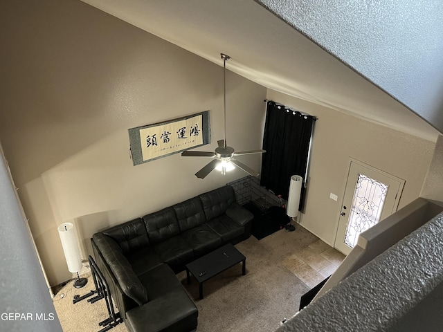 14428 Johnny Mata Dr, El Paso, TX 79938 - living room featuring ceiling fan and carpet