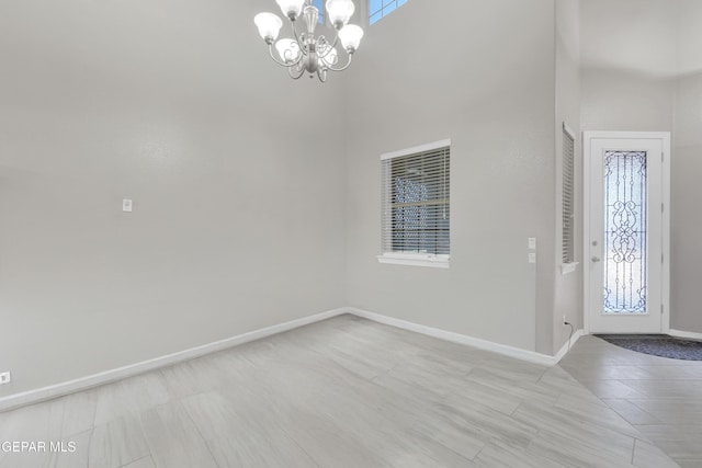 3165 Destiny Point Dr, El Paso, TX 79938 - foyer featuring a chandelier and a high ceiling