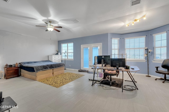 3165 Destiny Point Dr, El Paso, TX 79938 - bedroom featuring a desk, a ceiling fan, and access to exterior