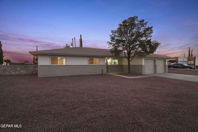 15081 Darrington Rd, Horizon City, TX 79928 - ranch-style home with a garage, concrete driveway, and brick siding