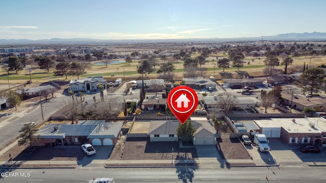 15081 Darrington Rd, Horizon City, TX 79928 - aerial view of residential area with a mountain backdrop and a local golf course