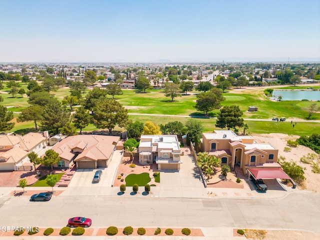 18986 Armington Dr, Horizon City, TX 79928 - aerial perspective of suburban area featuring a golf club and a large body of water