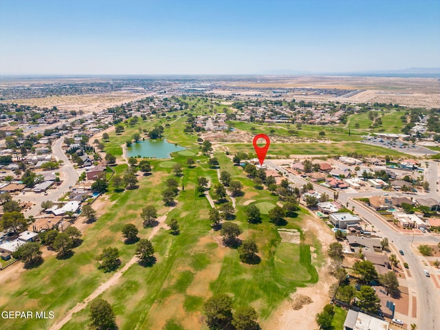 18986 Armington Dr, Horizon City, TX 79928 - aerial view of property and surrounding area with a large body of water, a golf club, and nearby suburban area