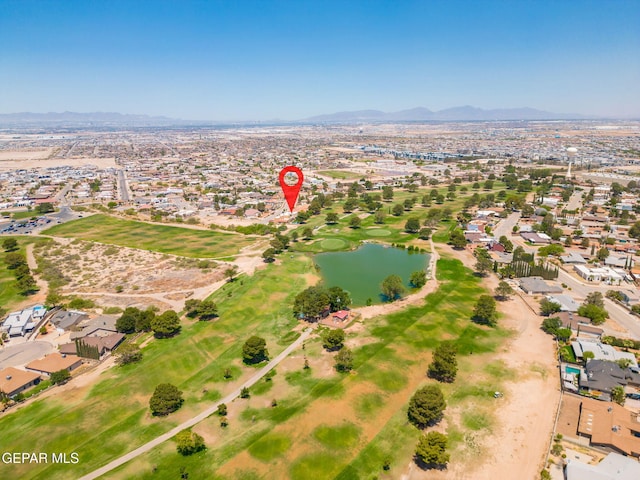 18986 Armington Dr, Horizon City, TX 79928 - aerial overview of property's location with a water and mountain view and nearby suburban area