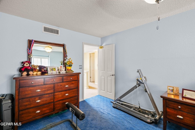18986 Armington Dr, Horizon City, TX 79928 - bedroom featuring a textured ceiling and carpet flooring
