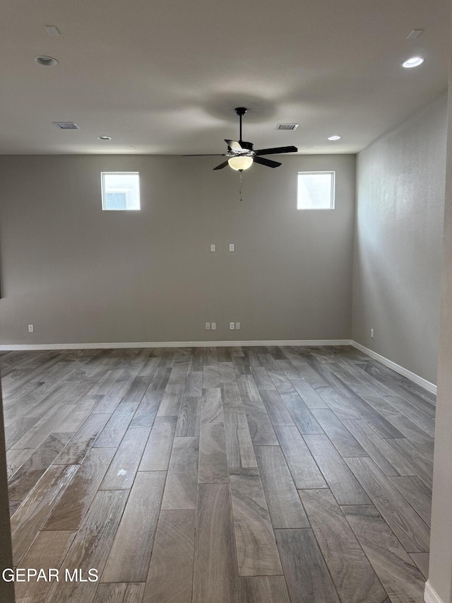 229 Epsom Dr, El Paso, TX 79928 - empty room featuring wood finished floors, ceiling fan, and recessed lighting