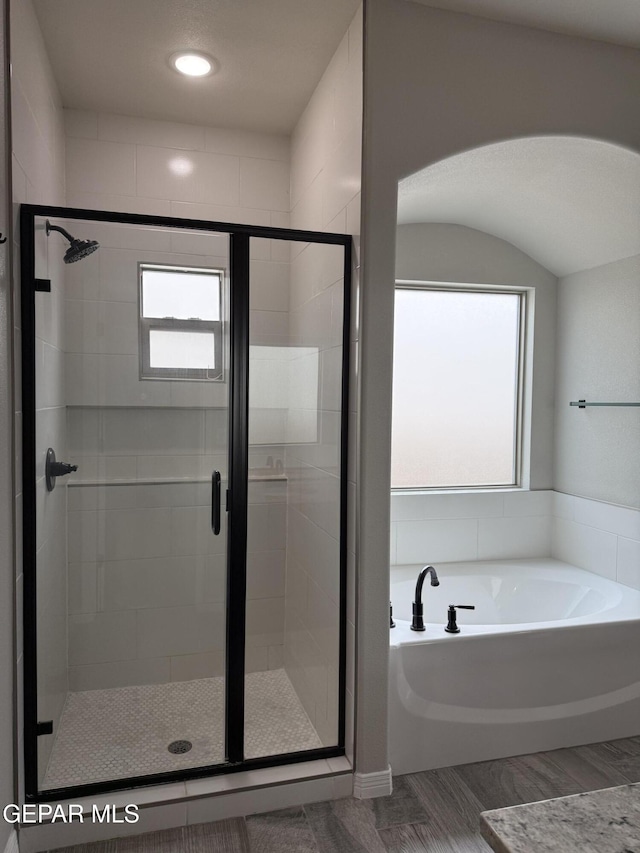 229 Epsom Dr, El Paso, TX 79928 - full bathroom featuring a bath, a shower stall, and recessed lighting