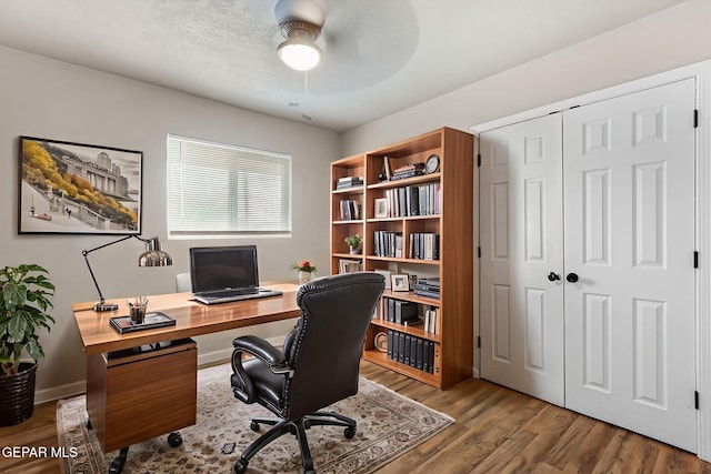 125 N Nevarez Rd, Socorro, TX 79927 - office with wood finished floors and a ceiling fan