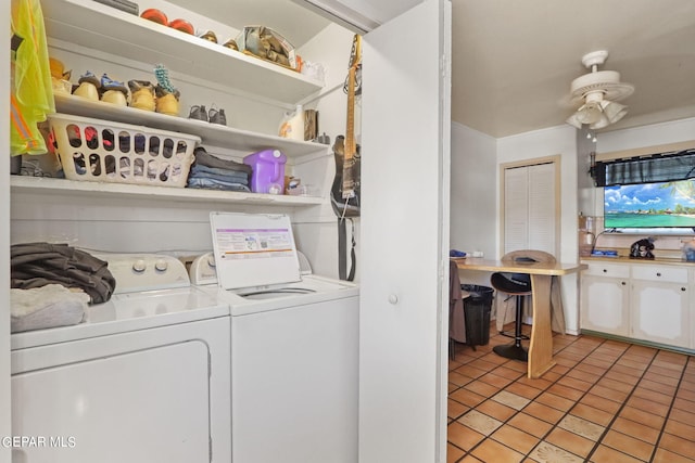 4330 Frankfort Ave, El Paso, TX 79903 - laundry area featuring washing machine and clothes dryer and light tile patterned floors