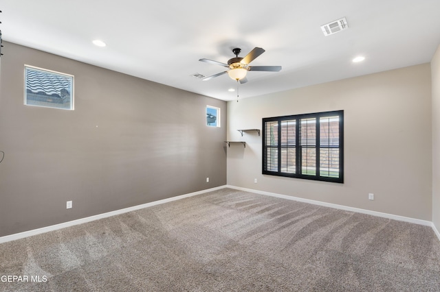 13597 Gatton St, El Paso, TX 79928 - carpeted empty room with ceiling fan, plenty of natural light, and recessed lighting