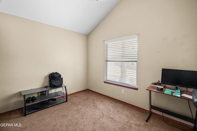 11960 Francis Scobee Dr, El Paso, TX 79936 - carpeted office space featuring lofted ceiling and baseboards