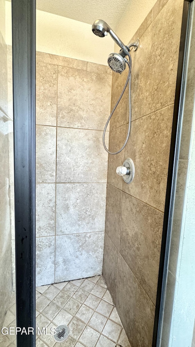 14207 Ranier Point Dr, El Paso, TX 79938 - bathroom with a tile shower and tile patterned floors