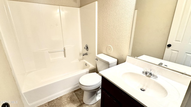 14207 Ranier Point Dr, El Paso, TX 79938 - full bath featuring a textured wall, vanity, and washtub / shower combination