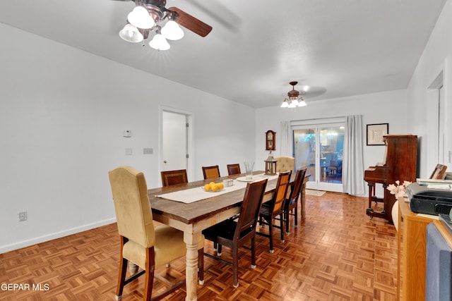 1349 Belvidere St, El Paso, TX 79912 - dining area featuring a ceiling fan and baseboards