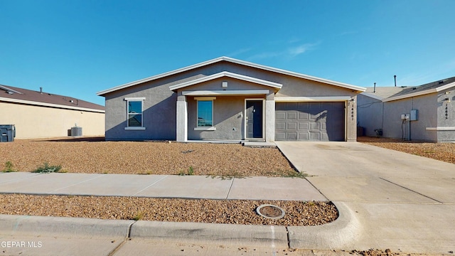 14661 Holly Blue Ave, Horizon City, TX 79928 - ranch-style house with a garage, concrete driveway, and stucco siding