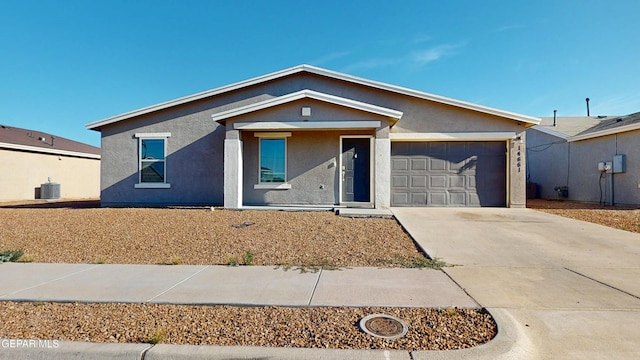 14661 Holly Blue Ave, Horizon City, TX 79928 - ranch-style home with a garage, concrete driveway, and stucco siding