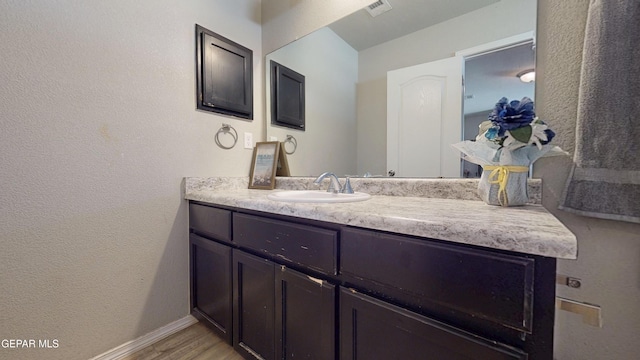 14661 Holly Blue Ave, Horizon City, TX 79928 - bathroom with vanity and wood finished floors